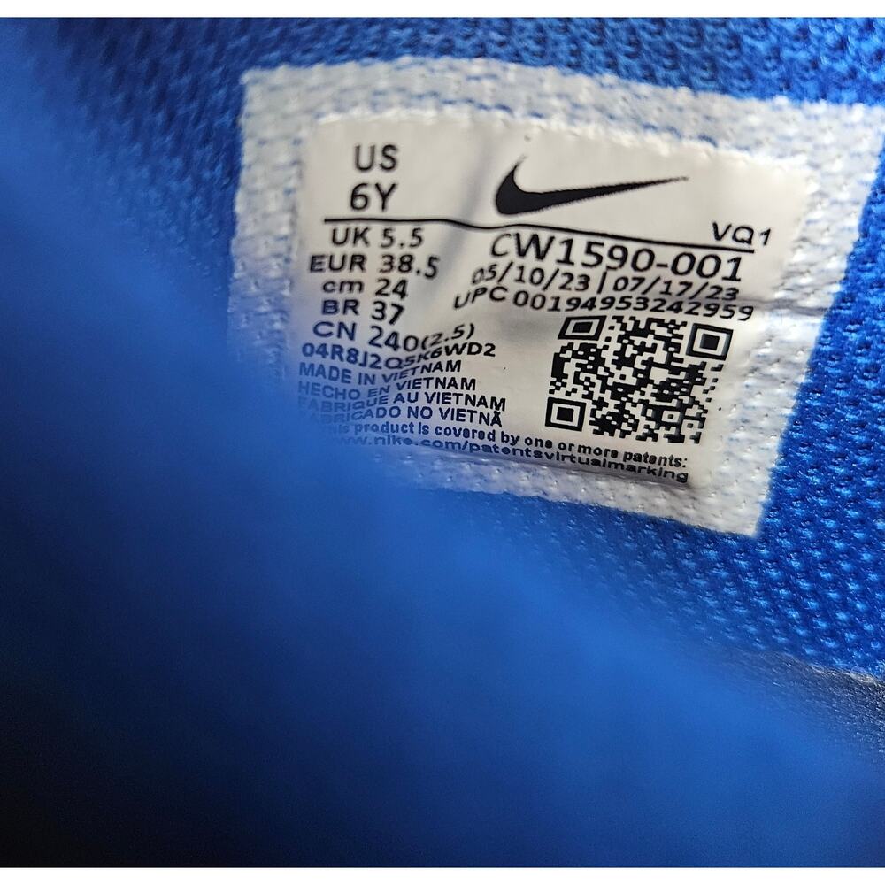 Nike Dunk Low GS Size 6Y, Royal Blue Black Hyper Cobalt CW1590-001 - Picture 8 of 8